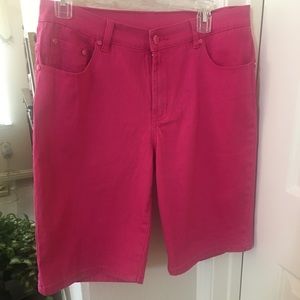 🌺Diane Gilman Stretch Denim Pink Shorts (10)🌺